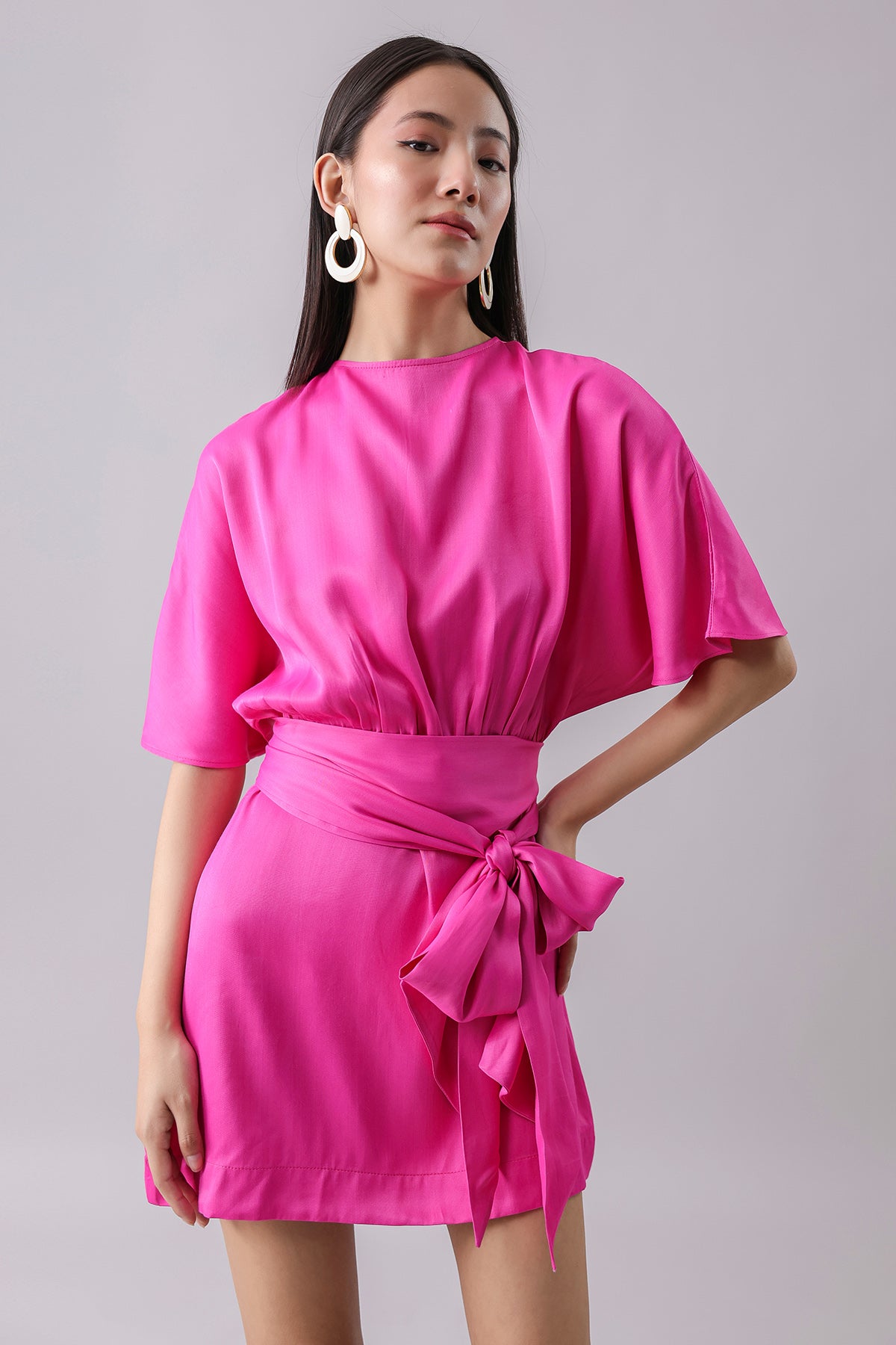 Buy Pink Cut-Out Detail Mini Dress by Why Look West for women online at ScrollnShops